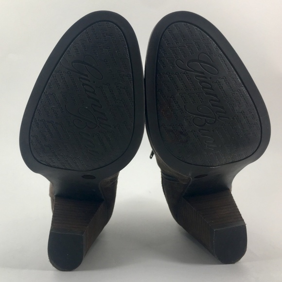 GIANNI BINI Taupe Suede Ankle Boots Size 10 - Picture 5 of 6